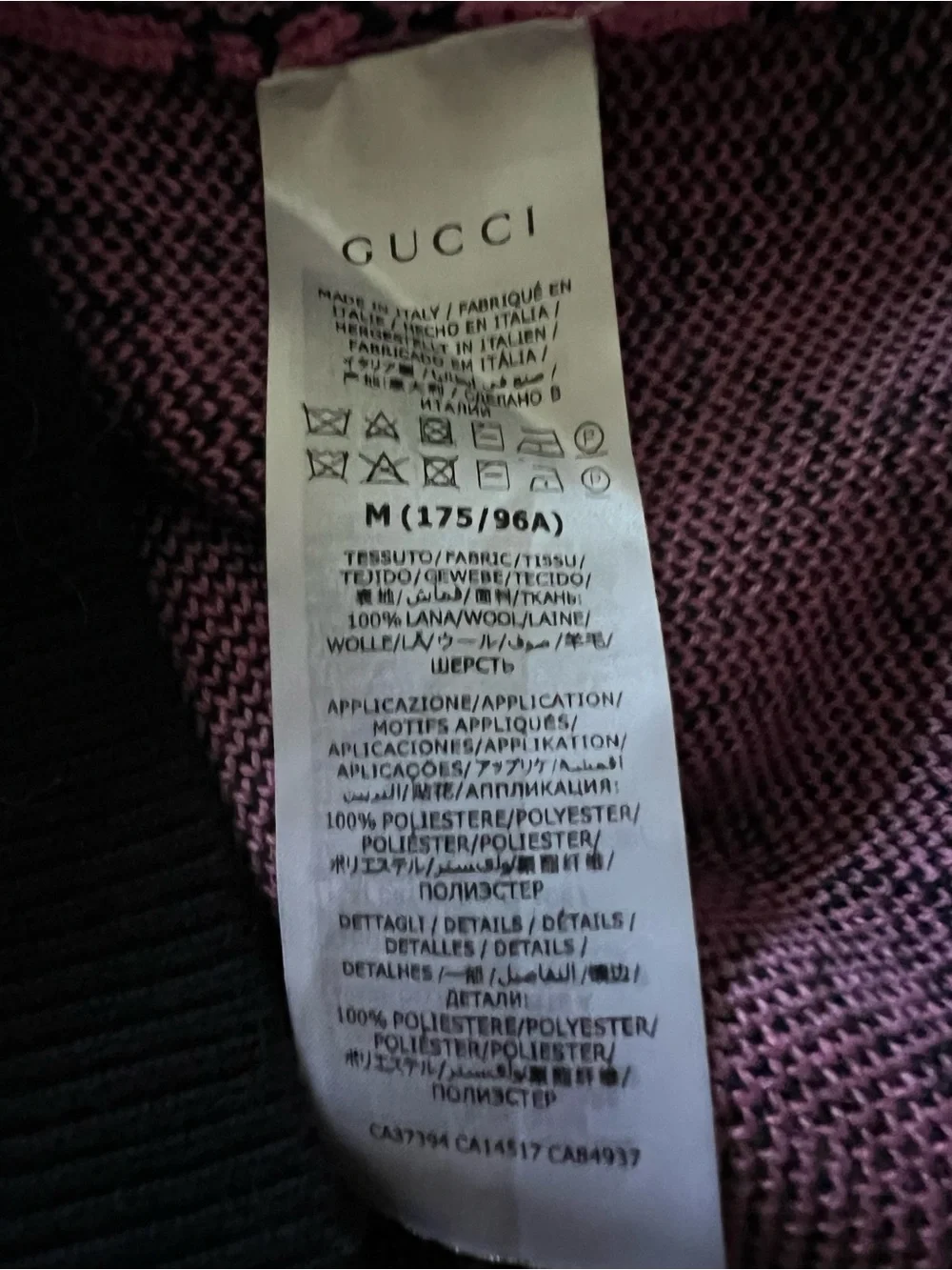 Gucci Pink GG Logo Crewneck Sweater with Navy Trim